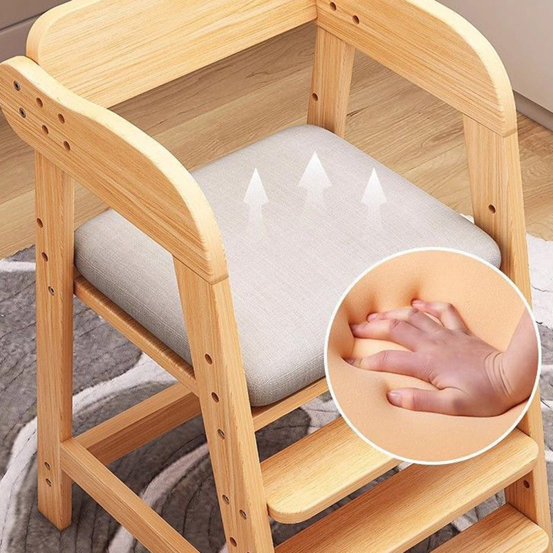 Lumendat Modern Simplicity Kids Triple Square Fabric Rubberwood Dining Chair Backrest For Dining Room Lumendat