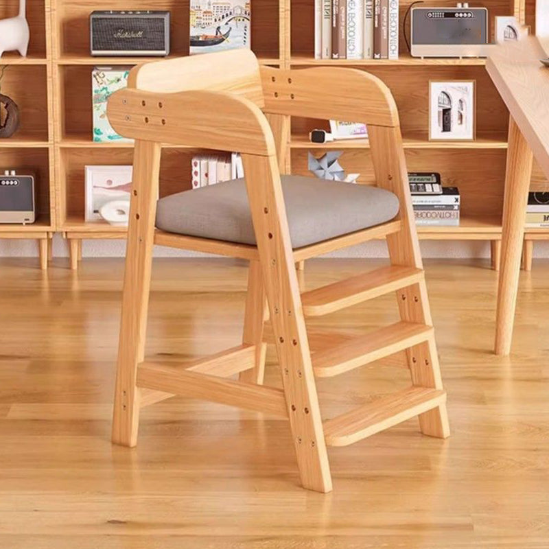 Lumendat Modern Simplicity Kids Triple Square Fabric Rubberwood Dining Chair Backrest For Dining Room Lumendat