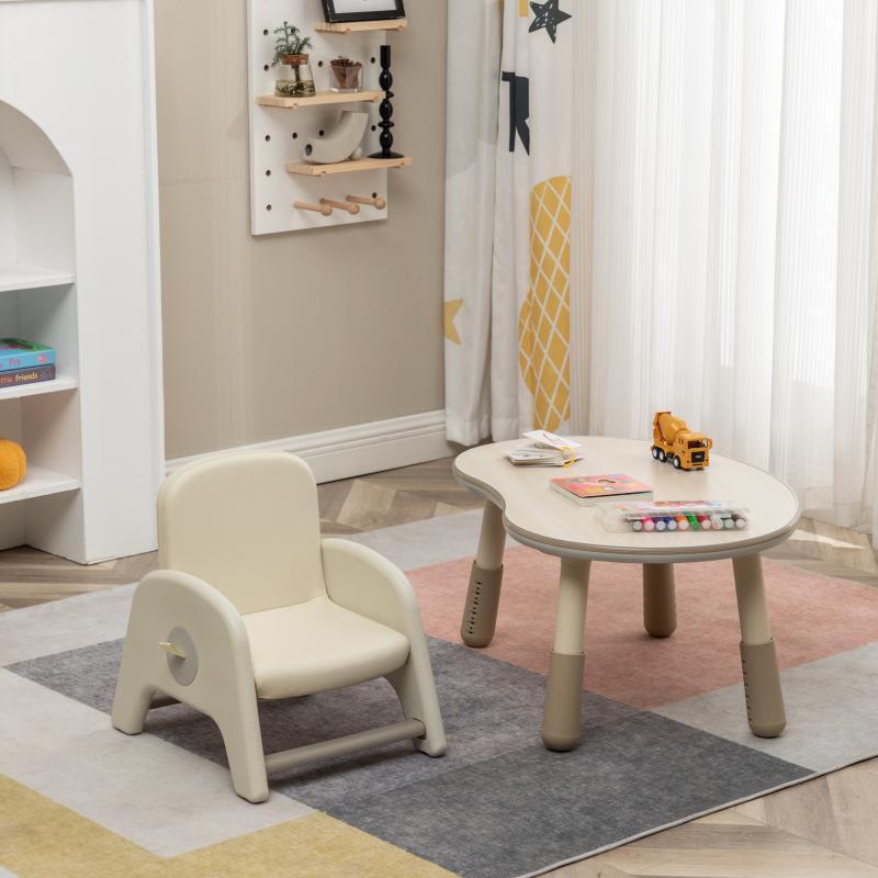 Lumendat Modern Minimalist Kids Square Trapezoid Liftable PU Leather Metal Low Stool For Living Room Lumendat