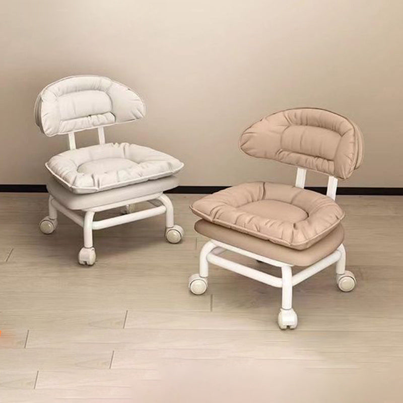 Lumendat Modern Minimalist Curved Square Swivel Mobile Pulley Napa Leather Metal Chair Backrest For Living Room Lumendat