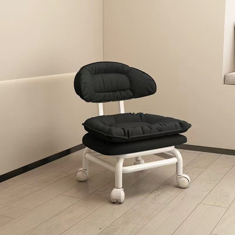 Lumendat Modern Minimalist Curved Square Swivel Mobile Pulley Napa Leather Metal Chair Backrest For Living Room Lumendat