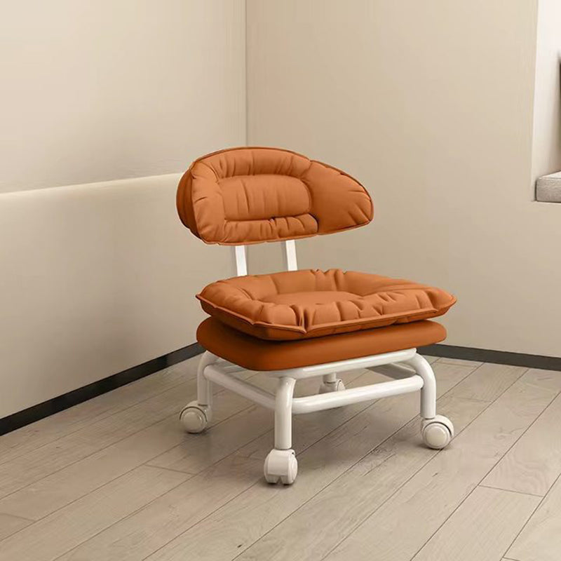 Lumendat Modern Minimalist Curved Square Swivel Mobile Pulley Napa Leather Metal Chair Backrest For Living Room Lumendat