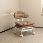 Lumendat Modern Minimalist Curved Square Swivel Mobile Pulley Napa Leather Metal Chair Backrest For Living Room Lumendat