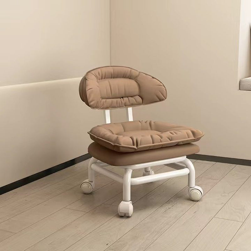 Lumendat Modern Minimalist Curved Square Swivel Mobile Pulley Napa Leather Metal Chair Backrest For Living Room Lumendat