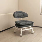 Lumendat Modern Minimalist Curved Square Swivel Mobile Pulley Napa Leather Metal Chair Backrest For Living Room Lumendat