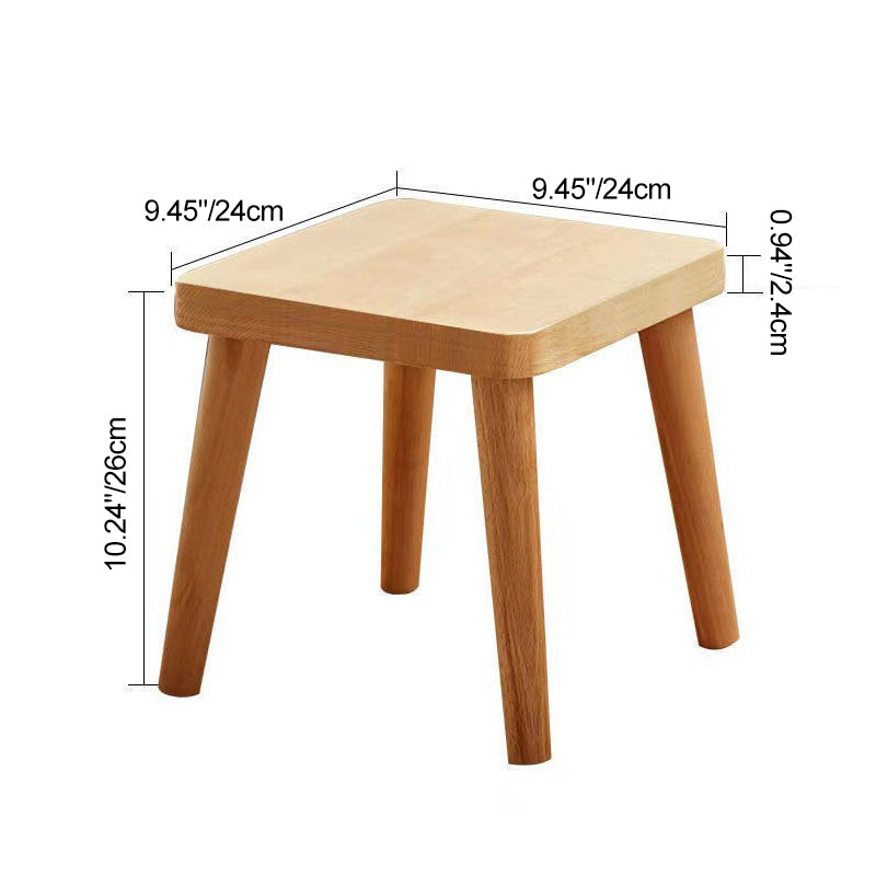 Lumendat Modern Minimalist Square Rubberwood Chair Backless For Living Room Lumendat