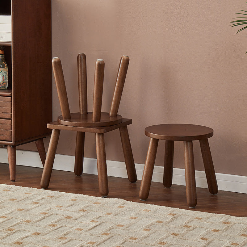 Lumendat Modern Minimalist Square Rubberwood Chair Backless For Living Room Lumendat