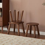 Lumendat Modern Minimalist Square Rubberwood Chair Backless For Living Room Lumendat