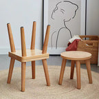 Lumendat Modern Minimalist Square Rubberwood Chair Backless For Living Room Lumendat