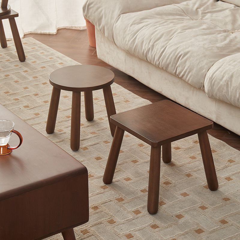 Lumendat Modern Minimalist Square Rubberwood Chair Backless For Living Room Lumendat