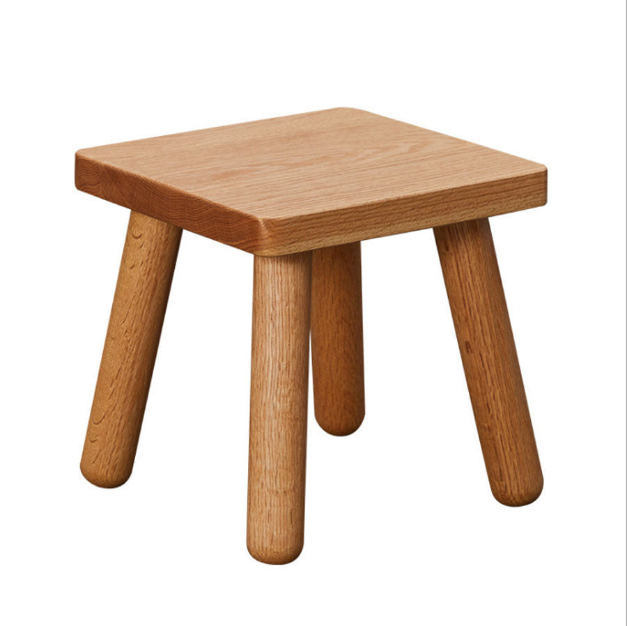 Lumendat Modern Minimalist Square Rubberwood Chair Backless For Living Room Lumendat
