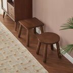 Lumendat Modern Minimalist Square Rubberwood Chair Backless For Living Room Lumendat