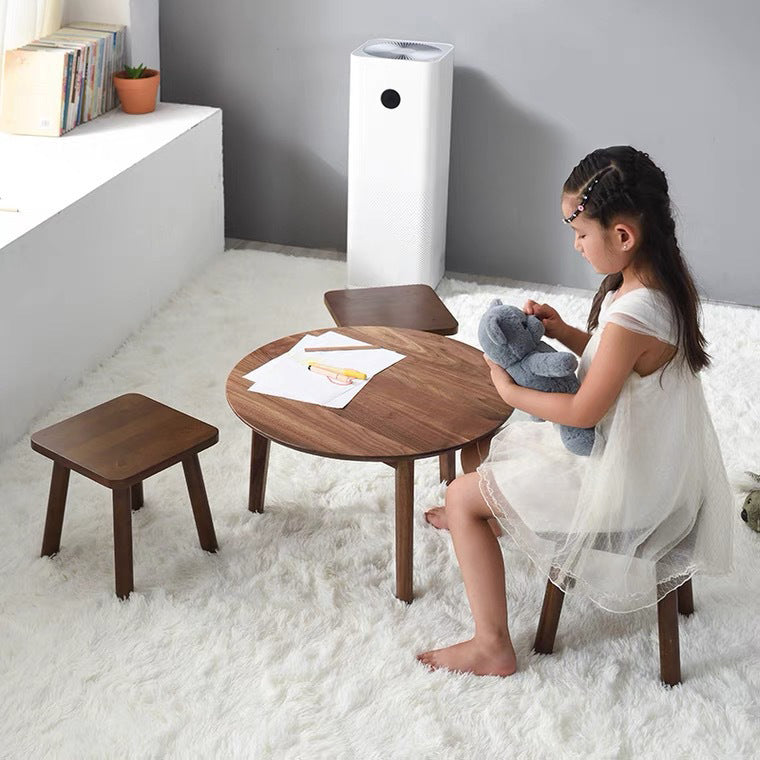 Lumendat Modern Minimalist Square Rubberwood Chair Backless For Living Room Lumendat