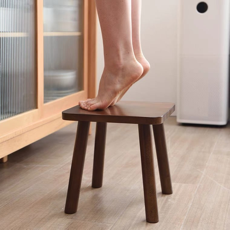 Lumendat Modern Minimalist Square Rubberwood Chair Backless For Living Room Lumendat