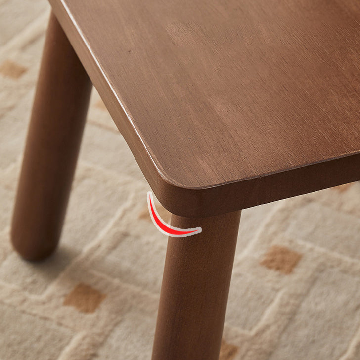 Lumendat Modern Minimalist Square Rubberwood Chair Backless For Living Room Lumendat