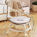 Lumendat Contemporary Scandinavian Kids Acrylic Leather Sponge Metal Round Low Stool Backrest Movable For Living Room Lumendat