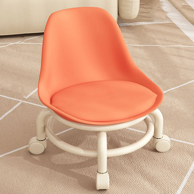 Lumendat Contemporary Scandinavian Kids Acrylic Leather Sponge Metal Round Low Stool Backrest Movable For Living Room Lumendat