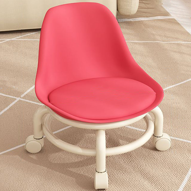 Lumendat Contemporary Scandinavian Kids Acrylic Leather Sponge Metal Round Low Stool Backrest Movable For Living Room Lumendat