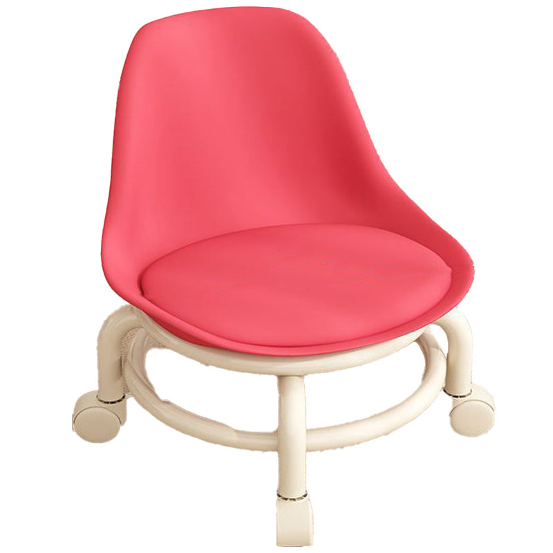 Lumendat Contemporary Scandinavian Kids Acrylic Leather Sponge Metal Round Low Stool Backrest Movable For Living Room Lumendat