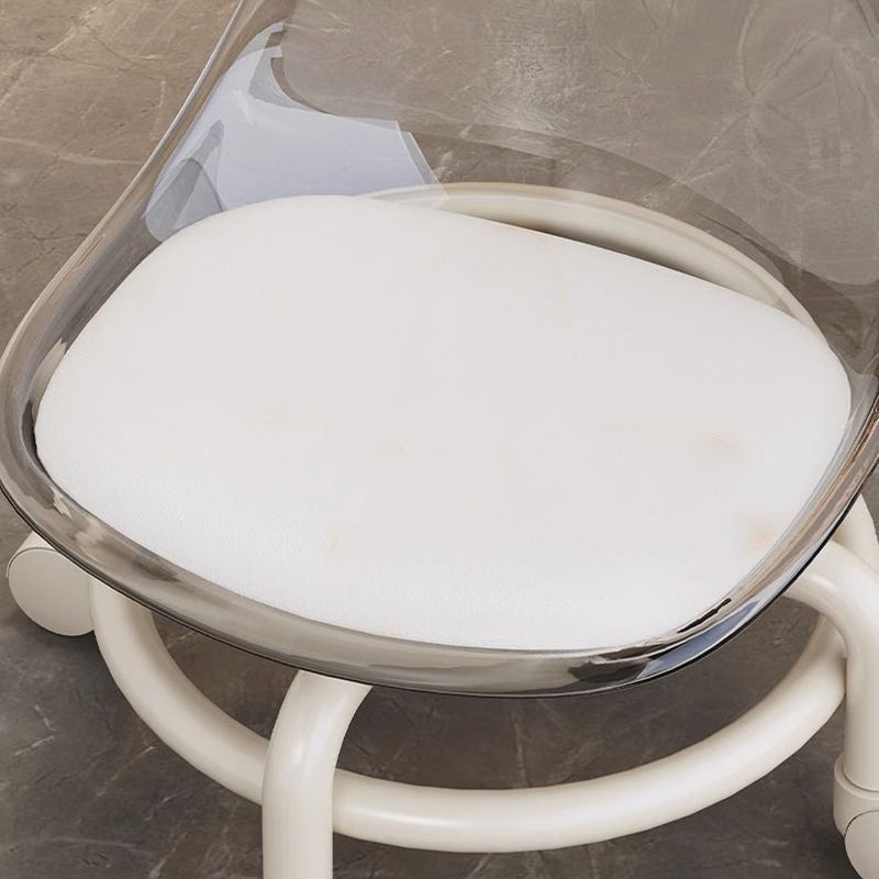 Lumendat Contemporary Scandinavian Kids Acrylic Leather Sponge Metal Round Low Stool Backrest Movable For Living Room Lumendat