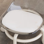 Lumendat Contemporary Scandinavian Kids Acrylic Leather Sponge Metal Round Low Stool Backrest Movable For Living Room Lumendat