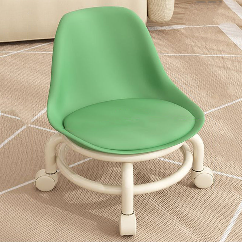 Lumendat Contemporary Scandinavian Kids Acrylic Leather Sponge Metal Round Low Stool Backrest Movable For Living Room Lumendat