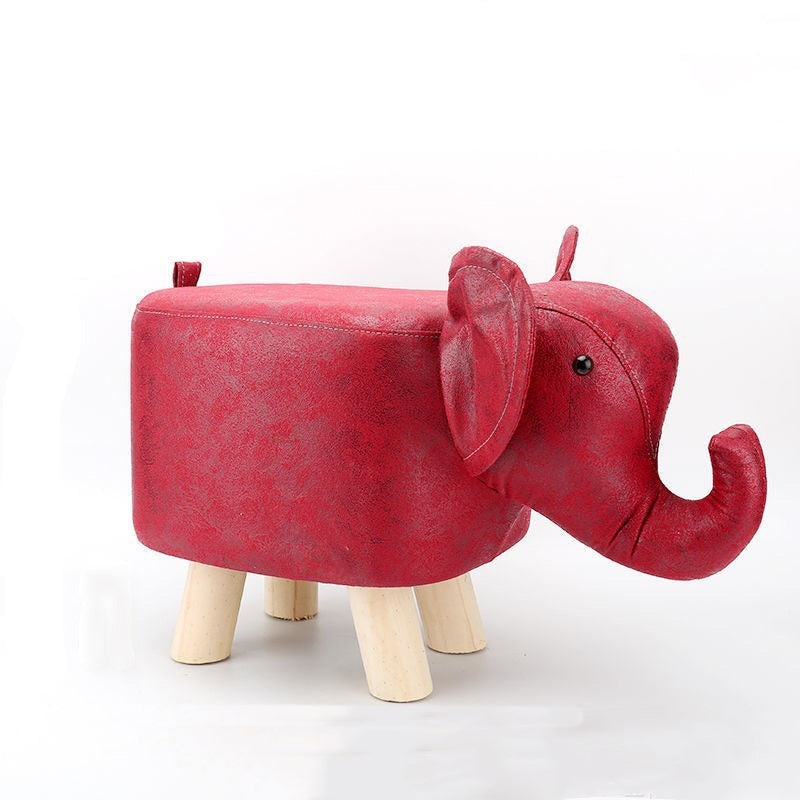 Lumendat Contemporary Creative Kids Fabric Wood Sponge Animal Elephant Footstool For Entryway Lumendat