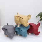 Lumendat Contemporary Creative Kids Fabric Wood Sponge Animal Elephant Footstool For Entryway Lumendat