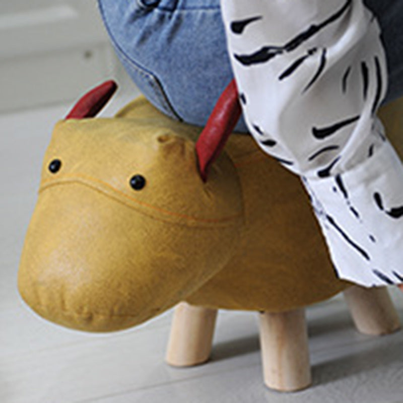 Lumendat Contemporary Creative Kids Fabric Wood Sponge Animal Elephant Footstool For Entryway Lumendat