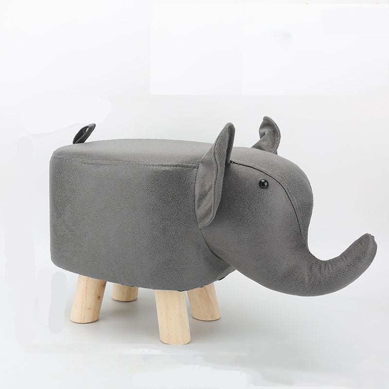 Lumendat Contemporary Creative Kids Fabric Wood Sponge Animal Elephant Footstool For Entryway Lumendat