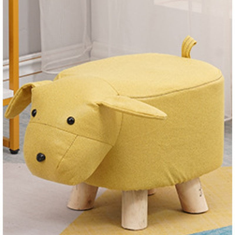 Lumendat Contemporary Creative Kids Fabric Wood Sponge Animal Elephant Footstool For Entryway Lumendat