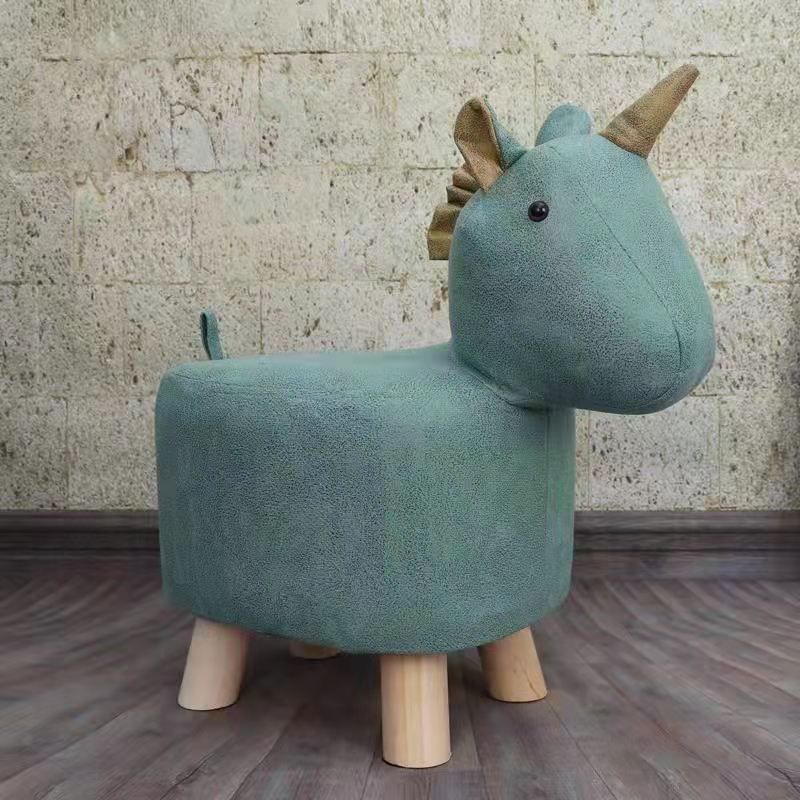 Lumendat Contemporary Creative Kids Fabric Wood Sponge Animal Elephant Footstool For Entryway Lumendat