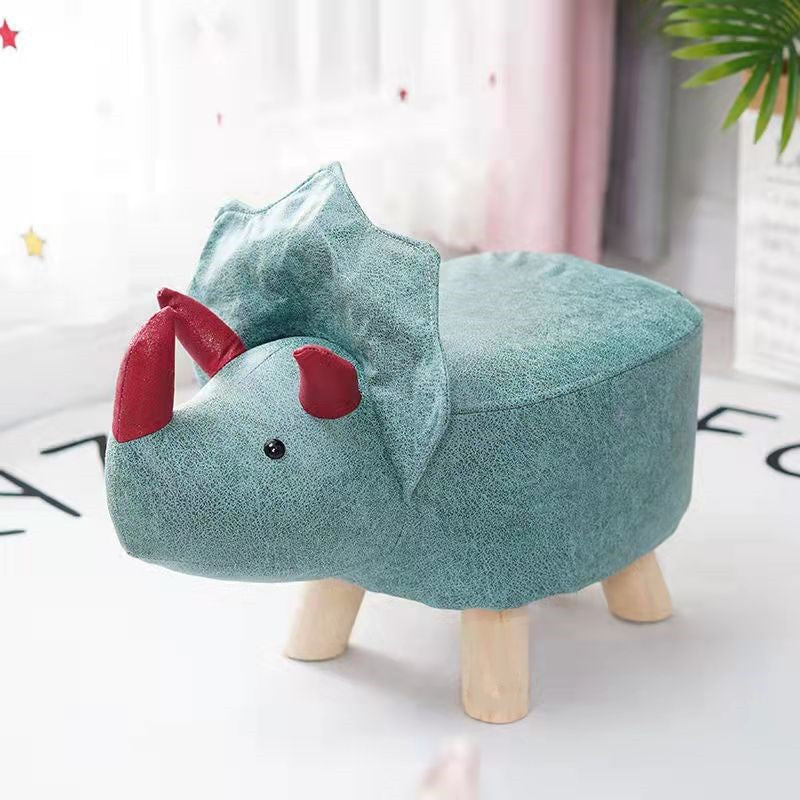 Lumendat Contemporary Creative Kids Fabric Wood Sponge Animal Elephant Footstool For Entryway Lumendat