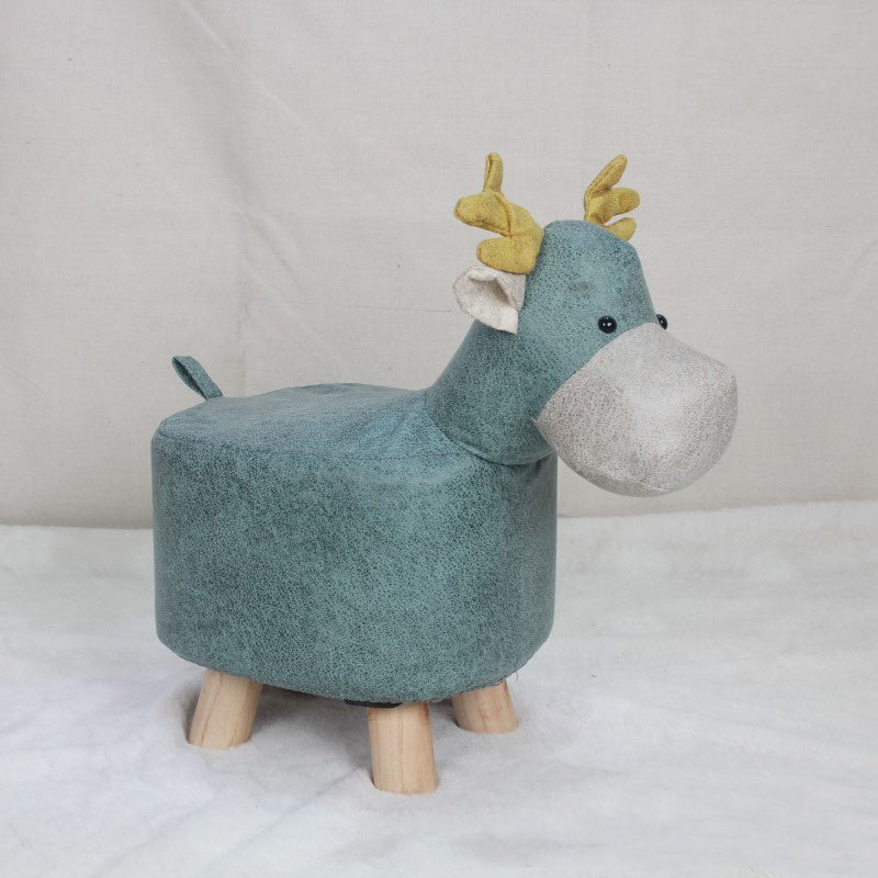 Lumendat Contemporary Creative Kids Fabric Wood Sponge Animal Elephant Footstool For Entryway Lumendat