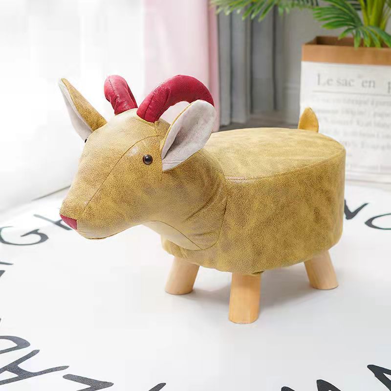 Lumendat Contemporary Creative Kids Fabric Wood Sponge Animal Elephant Footstool For Entryway Lumendat