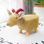 Lumendat Contemporary Creative Kids Fabric Wood Sponge Animal Elephant Footstool For Entryway Lumendat