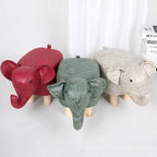 Lumendat Contemporary Creative Kids Fabric Wood Sponge Animal Elephant Footstool For Entryway Lumendat