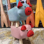 Lumendat Contemporary Creative Kids Fabric Wood Sponge Animal Elephant Footstool For Entryway Lumendat