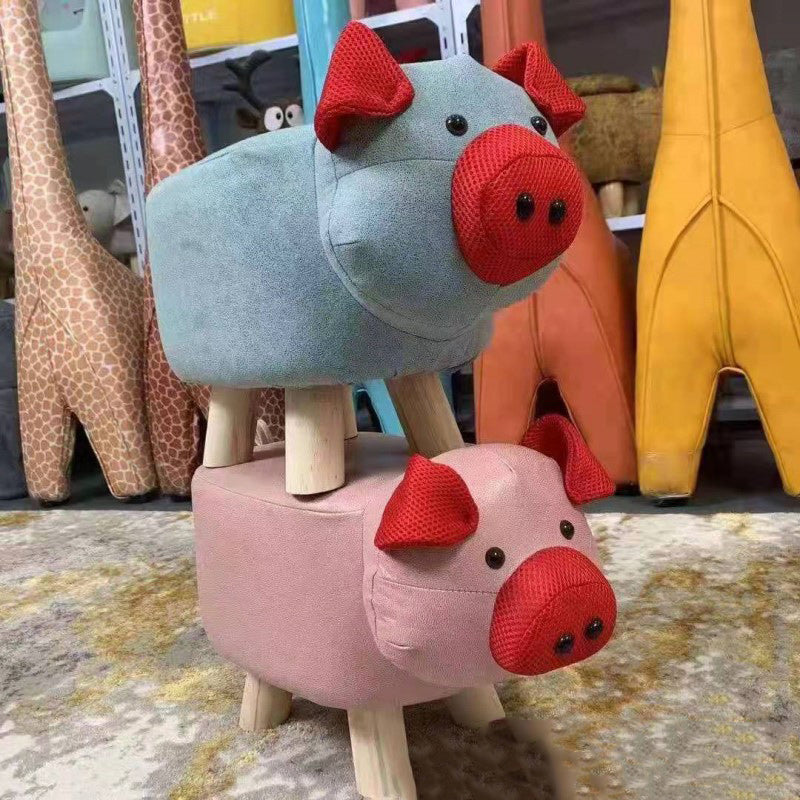 Lumendat Contemporary Creative Kids Fabric Wood Sponge Animal Elephant Footstool For Entryway Lumendat