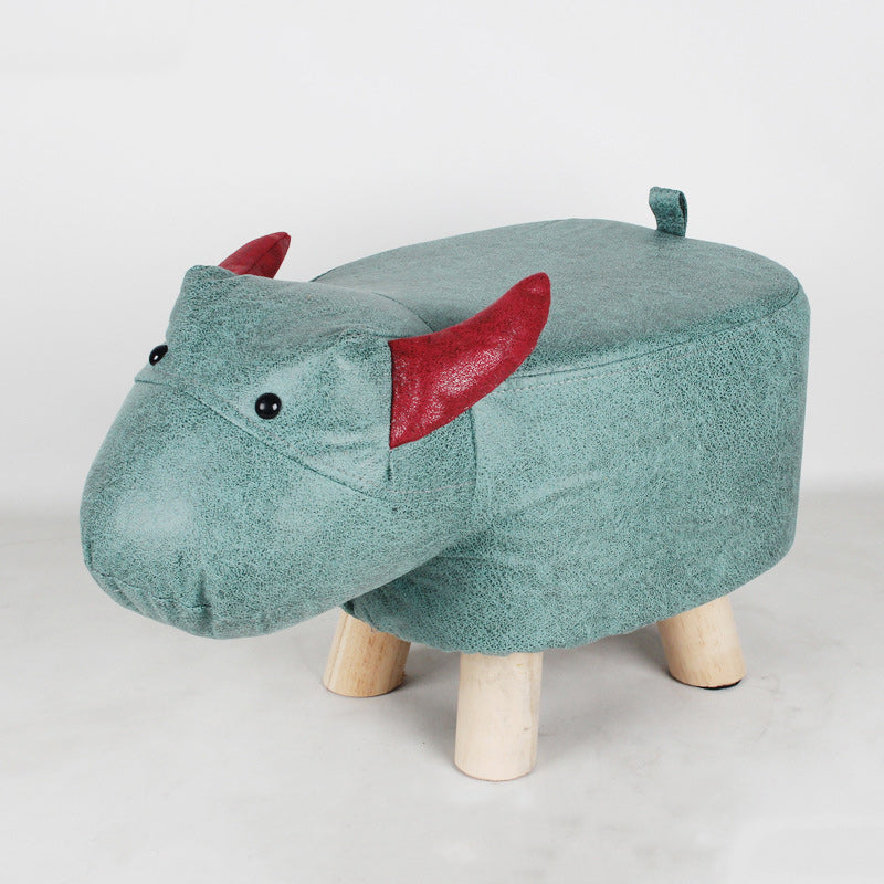 Lumendat Contemporary Creative Kids Fabric Wood Sponge Animal Elephant Footstool For Entryway Lumendat