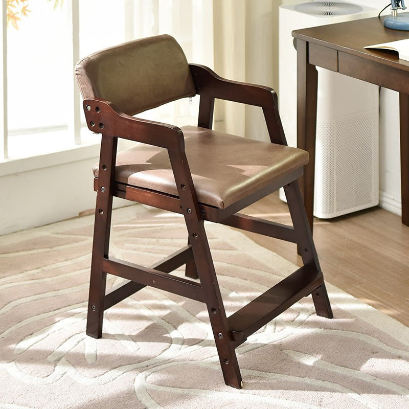 Modern Simplicity Kids Rubber Wood Fabric Sponge Square Trapezoidal Structure Desk Chair Footrest Adjustable For Home Office DFM-F