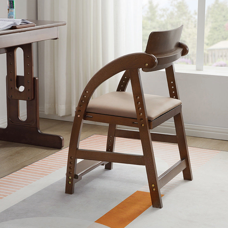 Modern Simplicity Kids Rubber Wood Fabric Sponge Square Trapezoidal Structure Desk Chair Footrest Adjustable For Home Office DFM-F