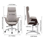 Modern Simplicity Microfiber Leather Board Aluminum Alloy Sponge Rectangular Wood Grain Desk Chair Backrest Adjustable For Home Office DFM-F