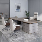 Modern Simplicity Microfiber Leather Board Aluminum Alloy Sponge Rectangular Wood Grain Desk Chair Backrest Adjustable For Home Office DFM-F