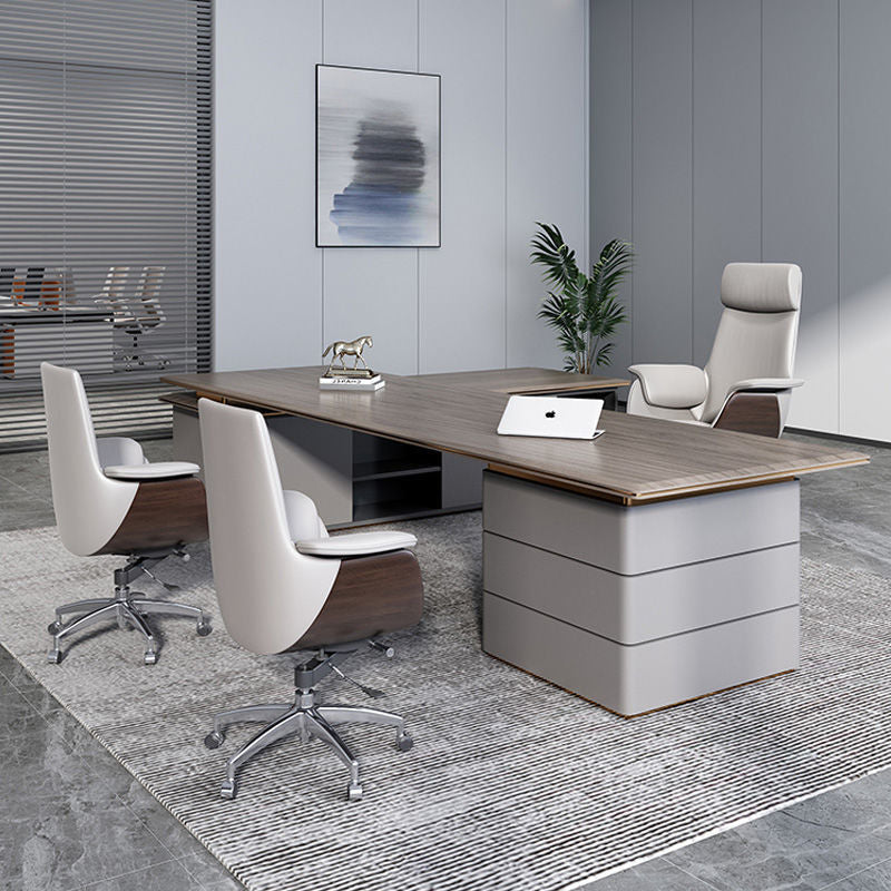 Modern Simplicity Microfiber Leather Board Aluminum Alloy Sponge Rectangular Wood Grain Desk Chair Backrest Adjustable For Home Office DFM-F