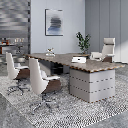 Modern Simplicity Microfiber Leather Board Aluminum Alloy Sponge Rectangular Wood Grain Desk Chair Backrest Adjustable For Home Office