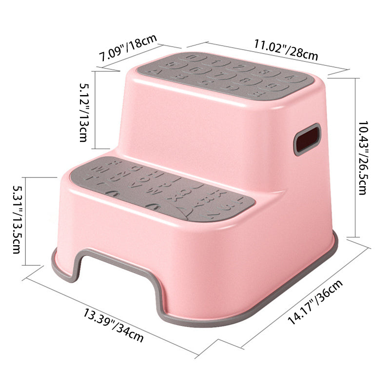 Lumendat Contemporary Creative Kids TPE PP Rectangular Letter Portable Footstool 2-Tier For Bathroom Lumendat