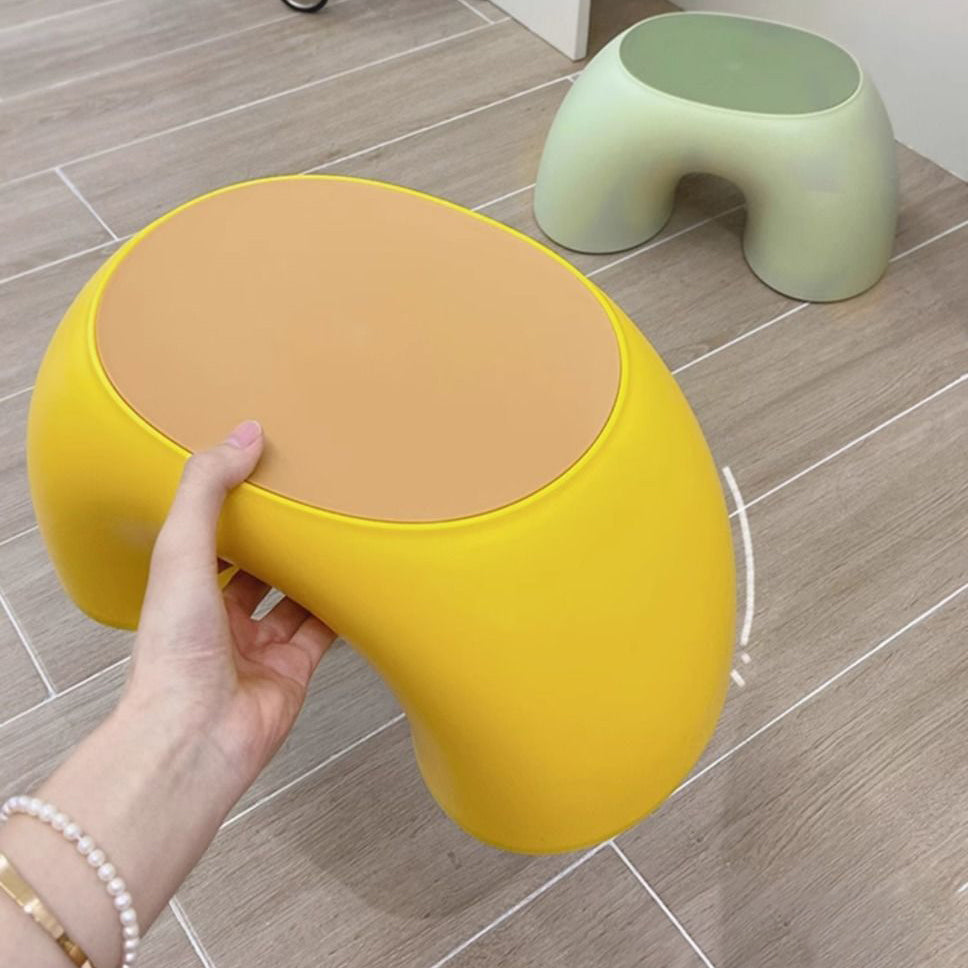 Lumendat Modern Minimalist Kids Rainbow Shape PP Plastic Low Stool For Living Room Lumendat