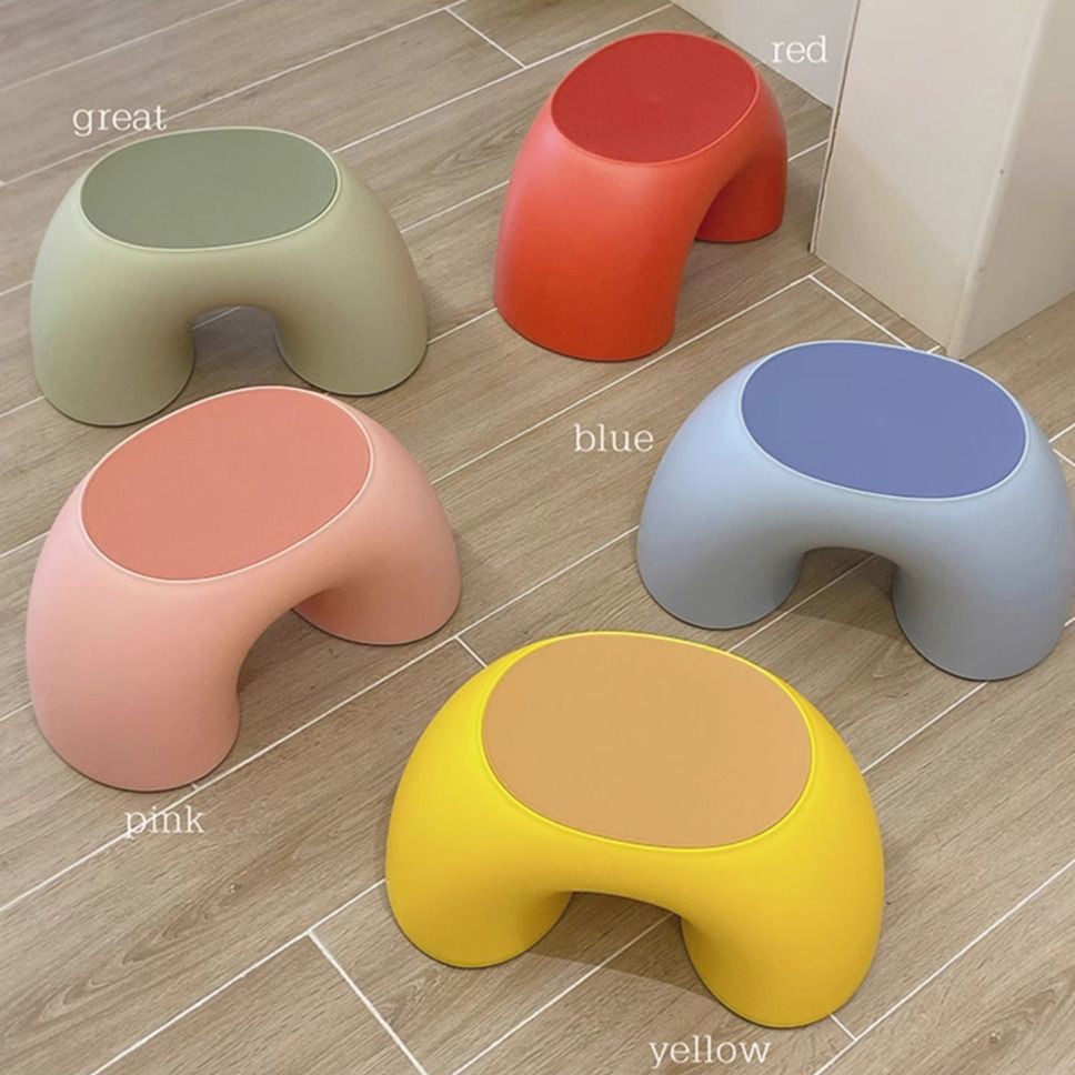 Lumendat Modern Minimalist Kids Rainbow Shape PP Plastic Low Stool For Living Room Lumendat