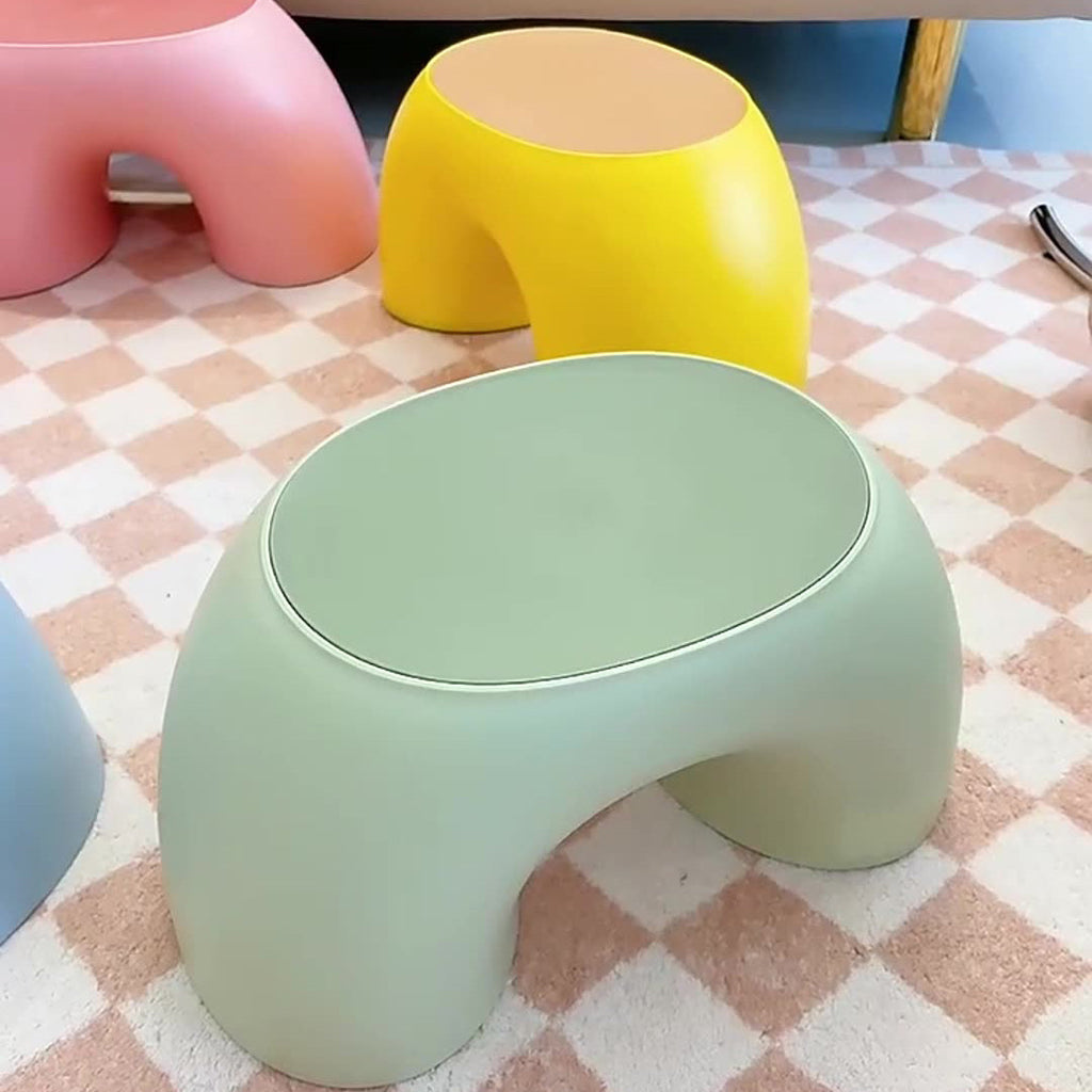 Lumendat Modern Minimalist Kids Rainbow Shape PP Plastic Low Stool For Living Room Lumendat
